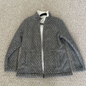 L.L.Bean Diamond Jacquard Anorak Jacket - Sherpa Lined